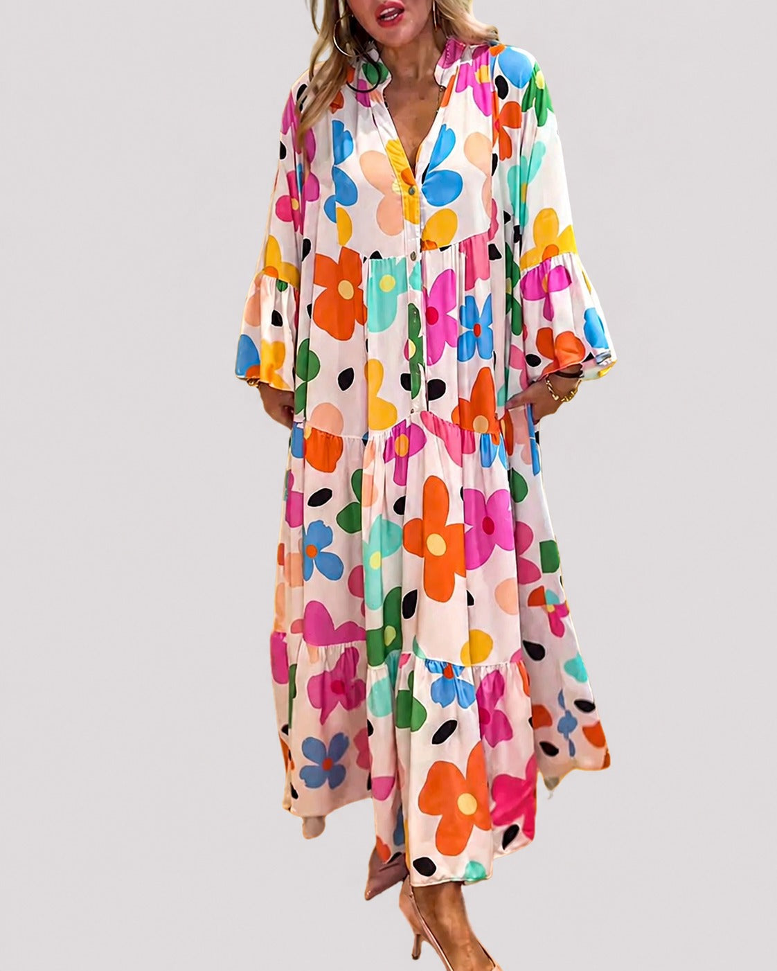 Alana - Komfortables buntes Kleid mit weitem Schnitt