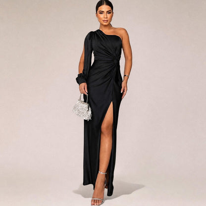 Marianne - Elegantes Kleid mit asymmetrischer Schulterpartie