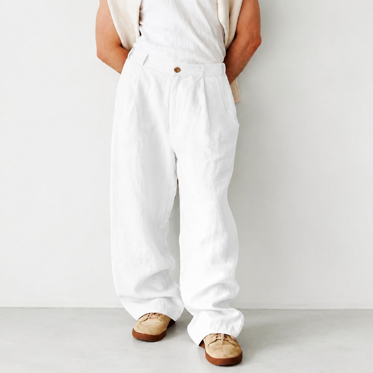 Hashim - Bequeme Weite Bundfaltenhose