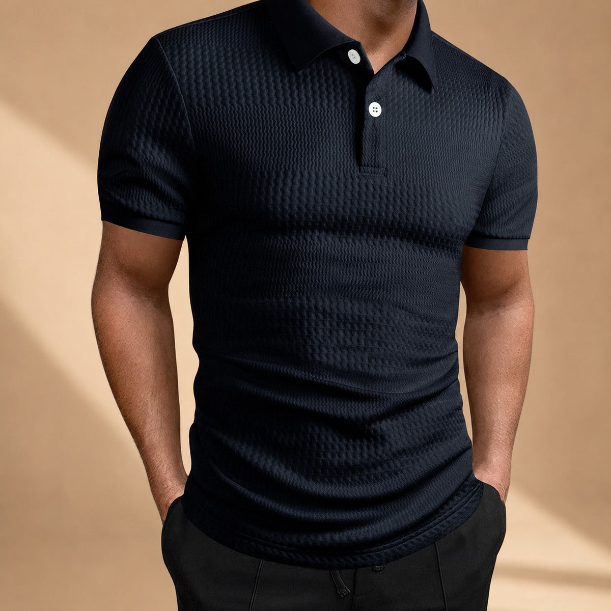 Robyn - Weit geschnittenes Poloshirt mit Struktur