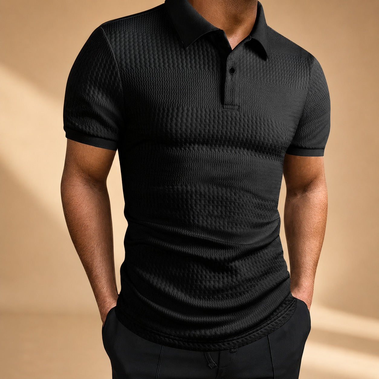 Robyn - Weit geschnittenes Poloshirt mit Struktur