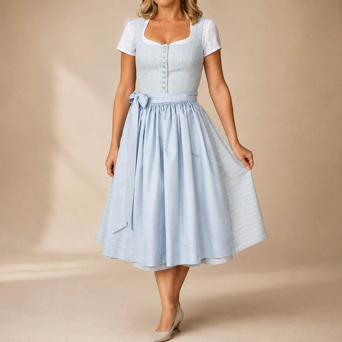 Cora - Klassisches Oktoberfestkleid mit Schleifenakzent (Futter nicht enthalten)