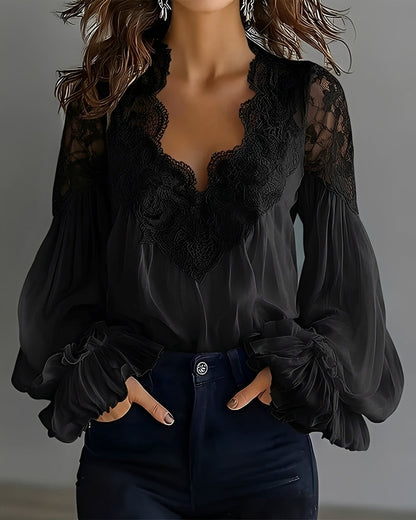 Kim - Stylische Bluse mit V-Ausschnitt