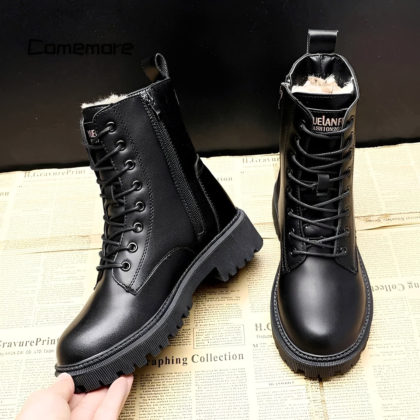 Adelpha - Schwarze Stiefel für kalte Wintertage