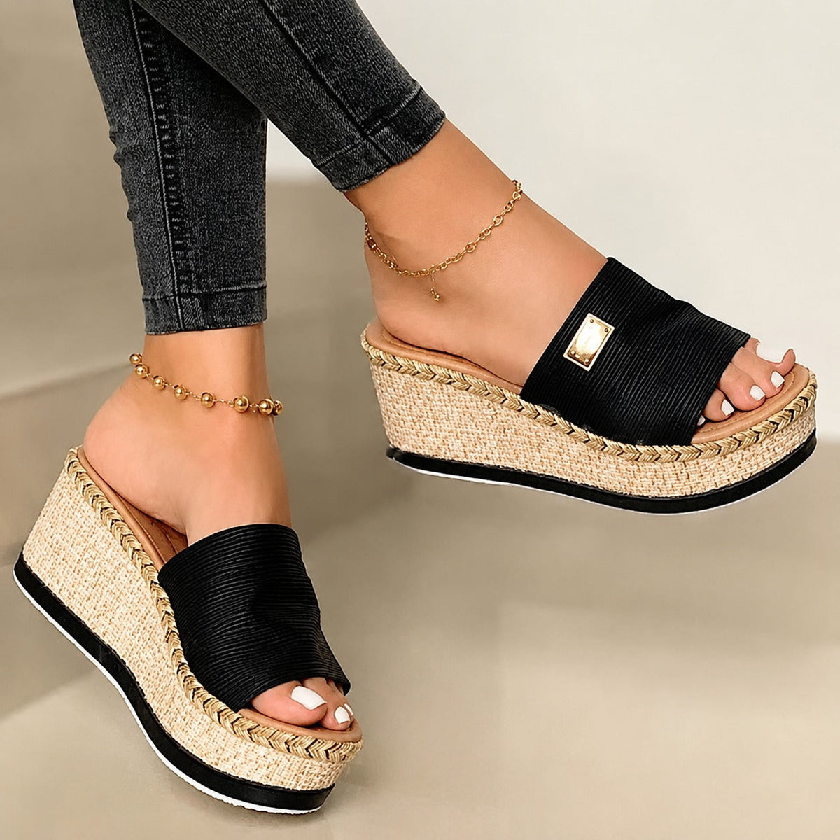 Camilla - Elegante hohe Keilsandalen