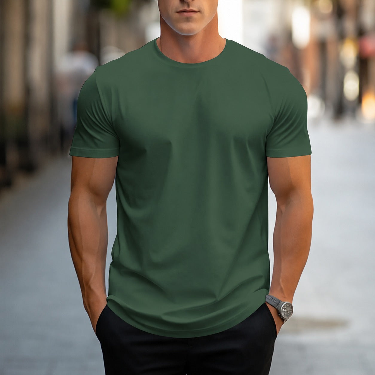 Owen - Klassisches, einfarbiges Herren-T-Shirt