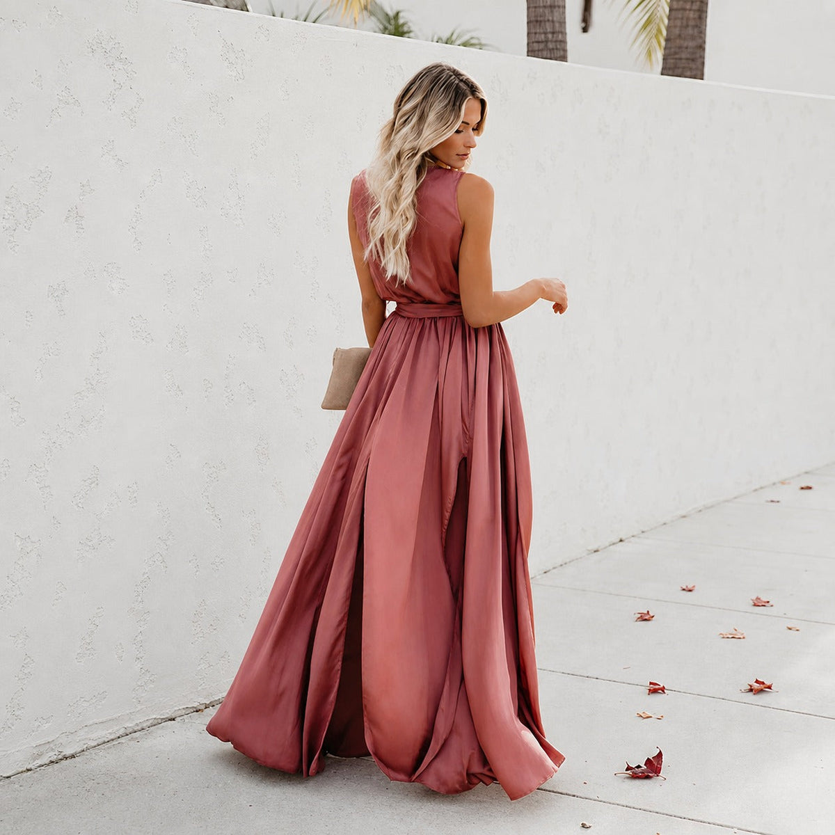 Kareem - Lässiges Maxikleid mit Taillengürtel
