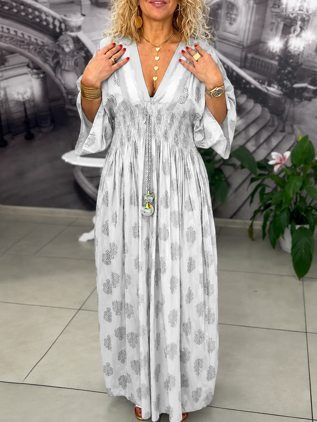 Leonie - Elegantes, weit geschnittenes Maxi-Kleid