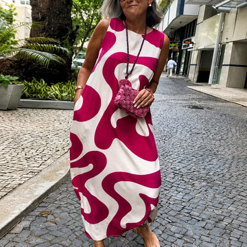 Taylor - Schickes ärmelloses Kleid mit geometrischen Mustern