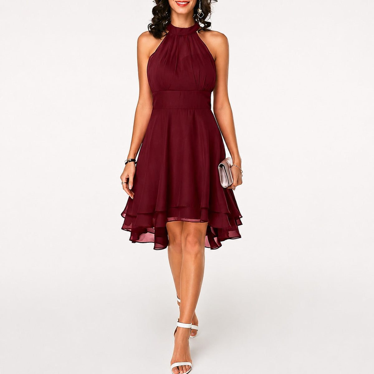 Kristina - Elegantes kurzes Neckholderkleid