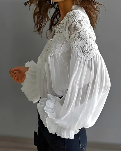 Kim - Stylische Bluse mit V-Ausschnitt