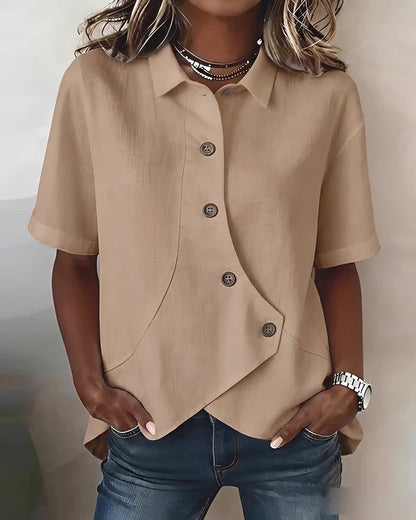 Mia - Bluse mit schräger Knopfleiste