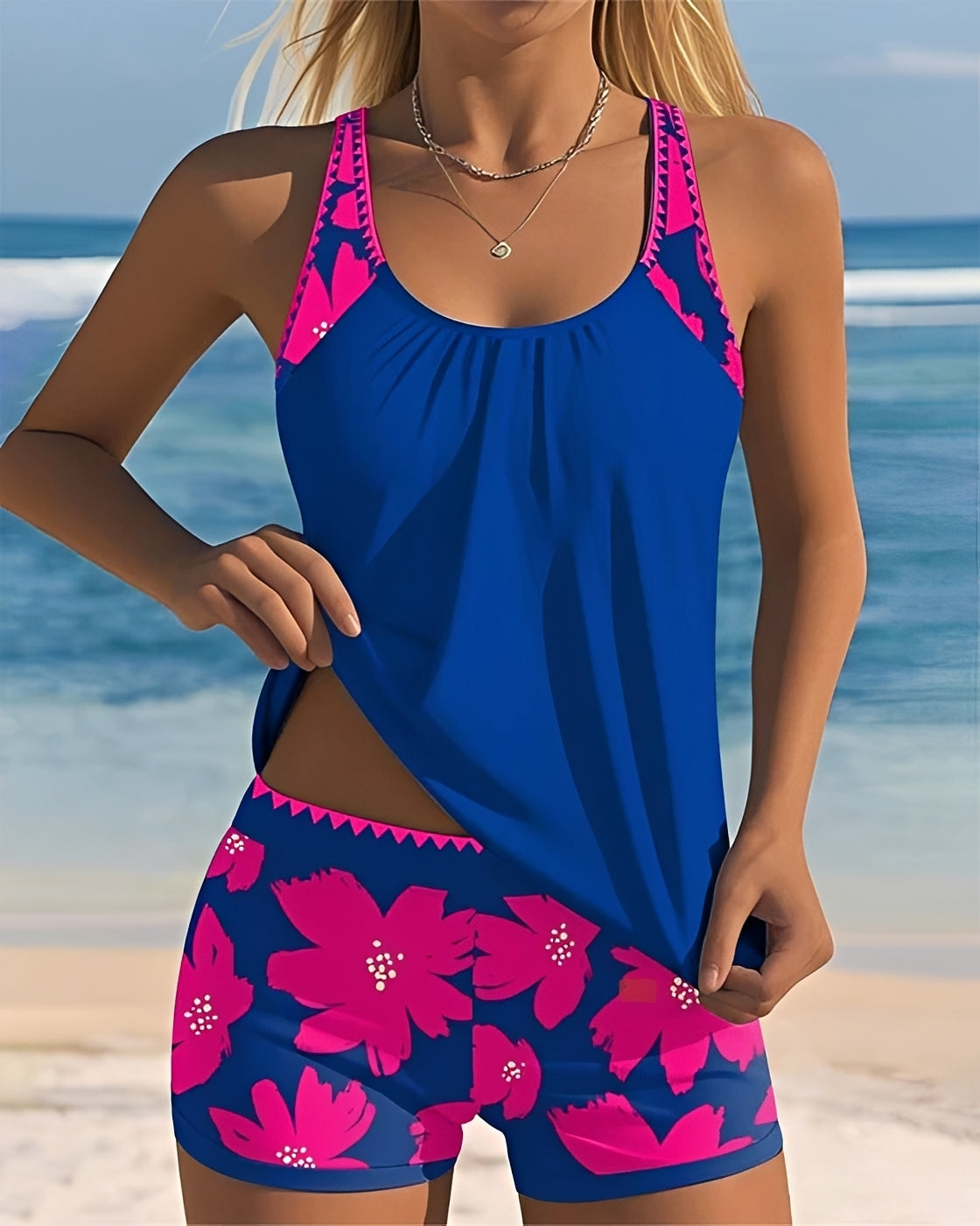 Mila - Tankini mit Blumenprint und Rundhalsausschnitt