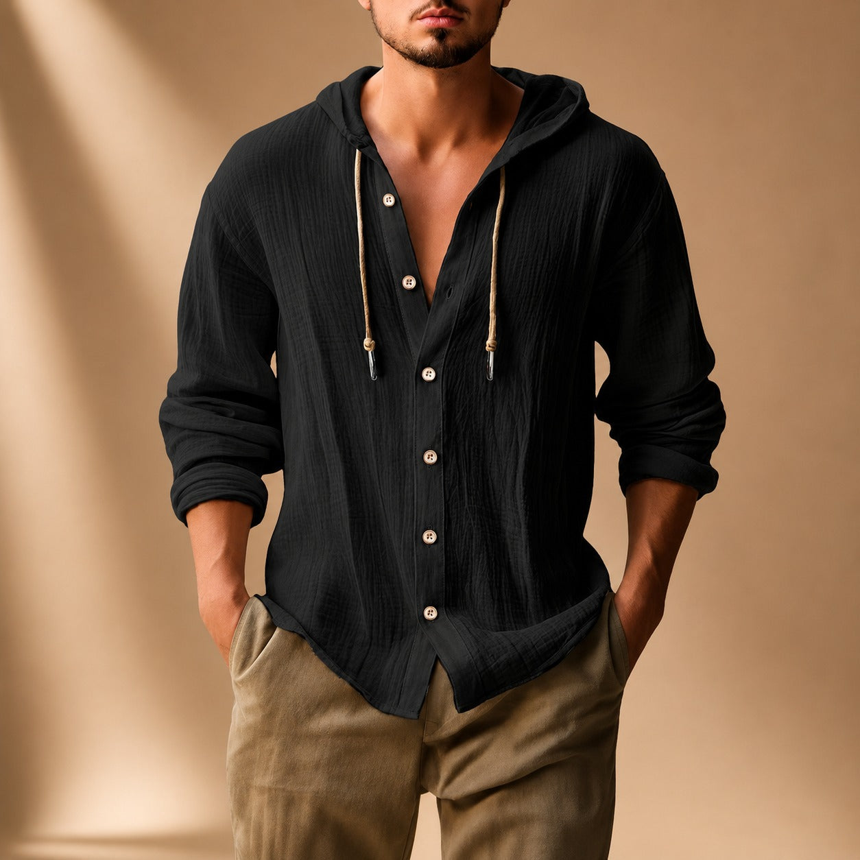 Kayne - Bequemes Langarmshirt mit Kapuze