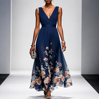 Tanisha - Langes Kleid mit Blumenmuster
