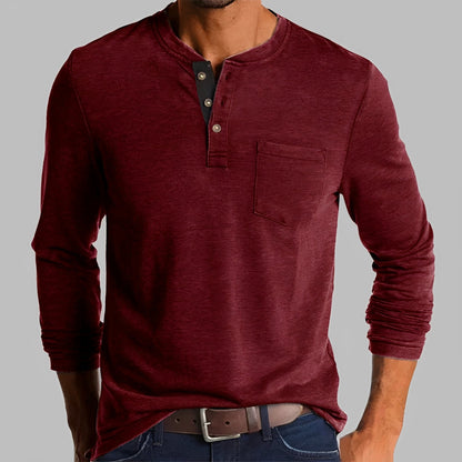 Dalton - Langarm-Henley-Shirt