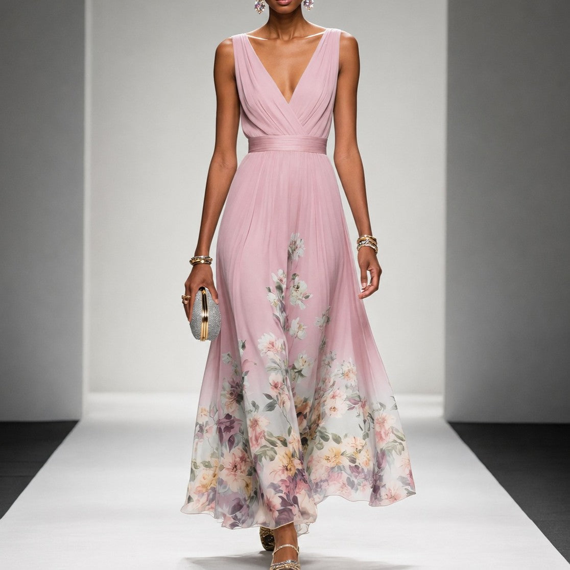 Tanisha - Langes Kleid mit Blumenmuster