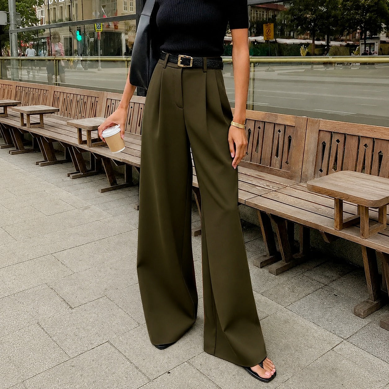 Marlene - Weite Hose ohne Gürtel