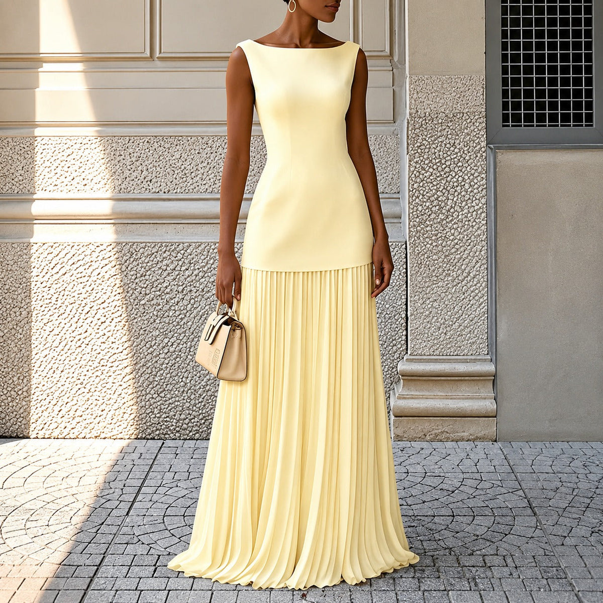 Alice - Elegantes ärmelloses figurnahes Maxikleid