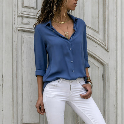 Aiah - Luftige Bluse mit V-Kragen