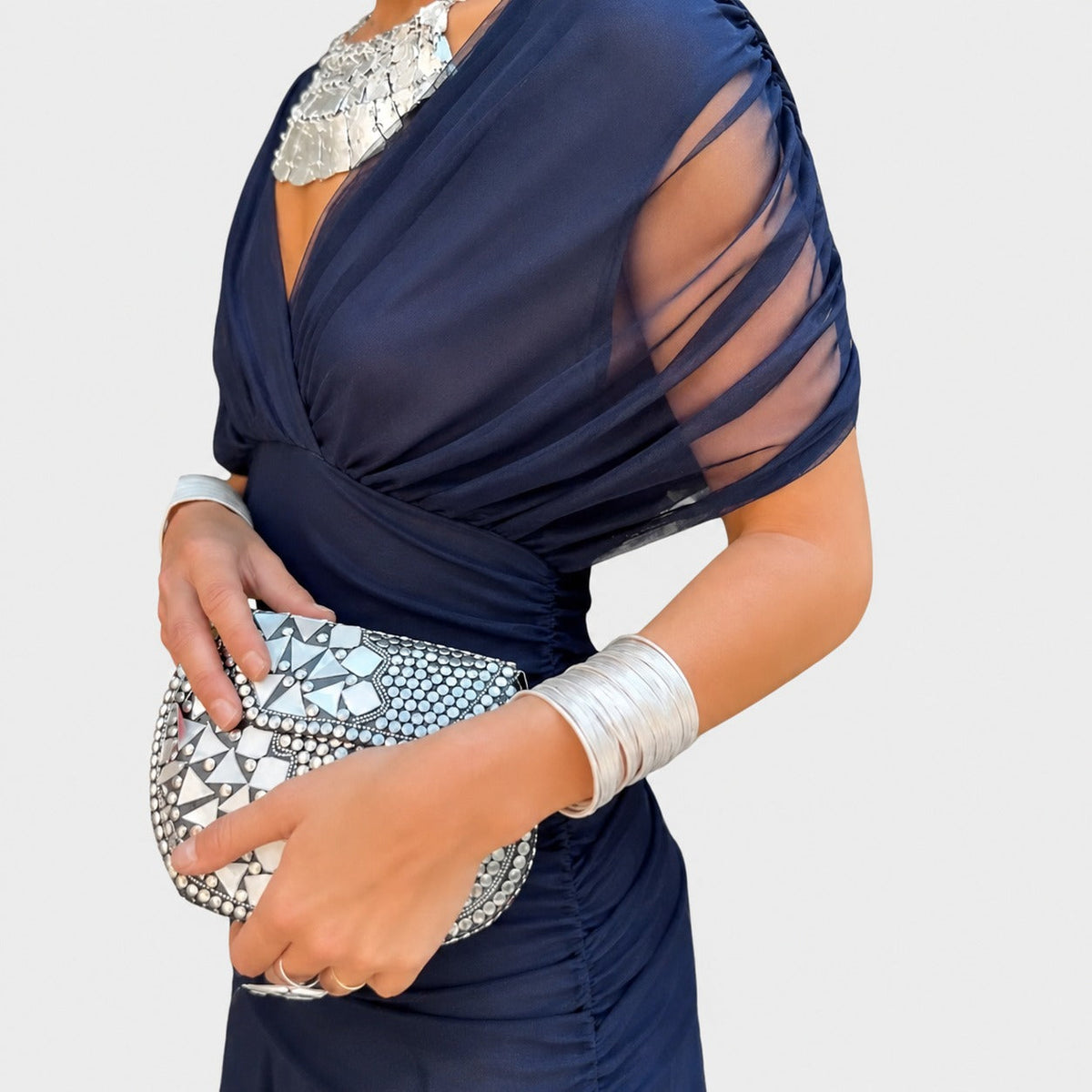 Bernice - Elegantes Gerafftes Maxikleid