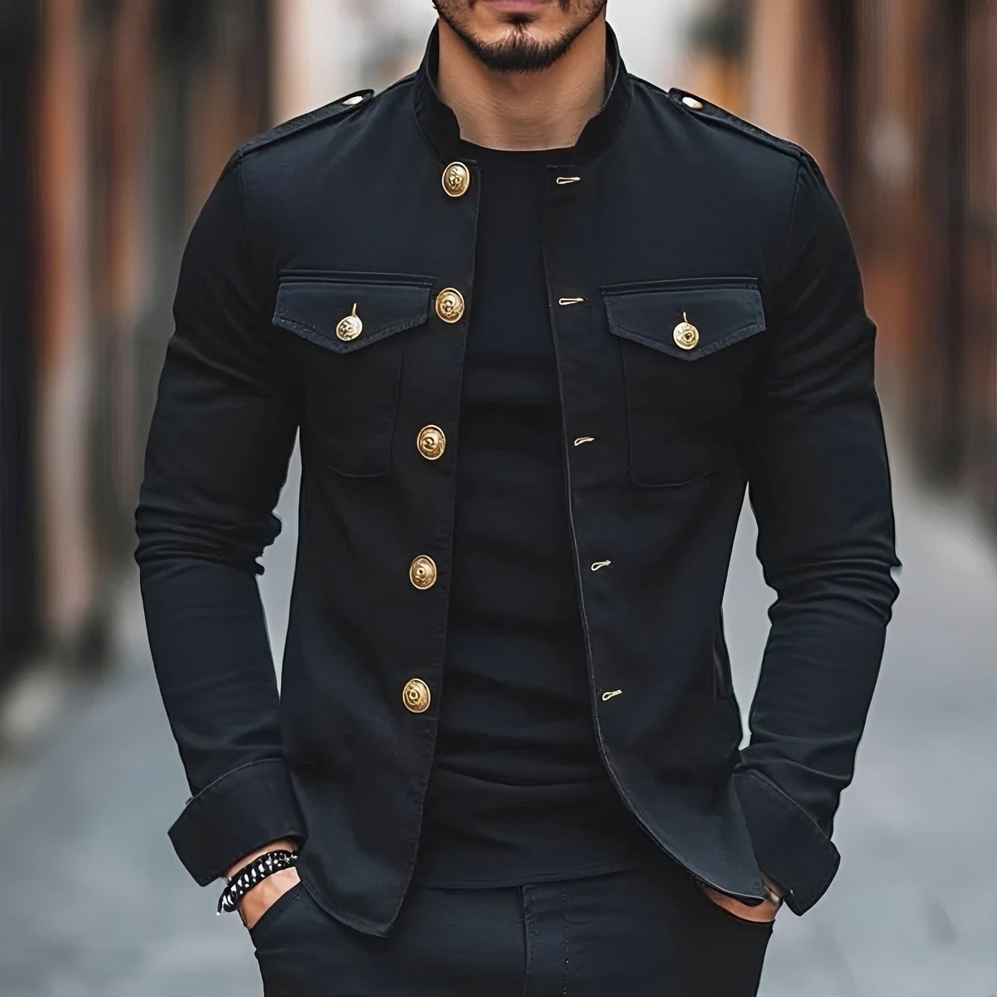 Leighton - Legere Jacke mit klassischen Knöpfen