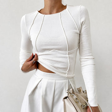 Leonie - Schickes Langarmshirt mit Paspel-Details