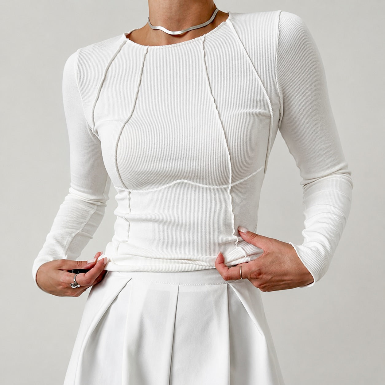 Leonie - Schickes Langarmshirt mit Paspel-Details