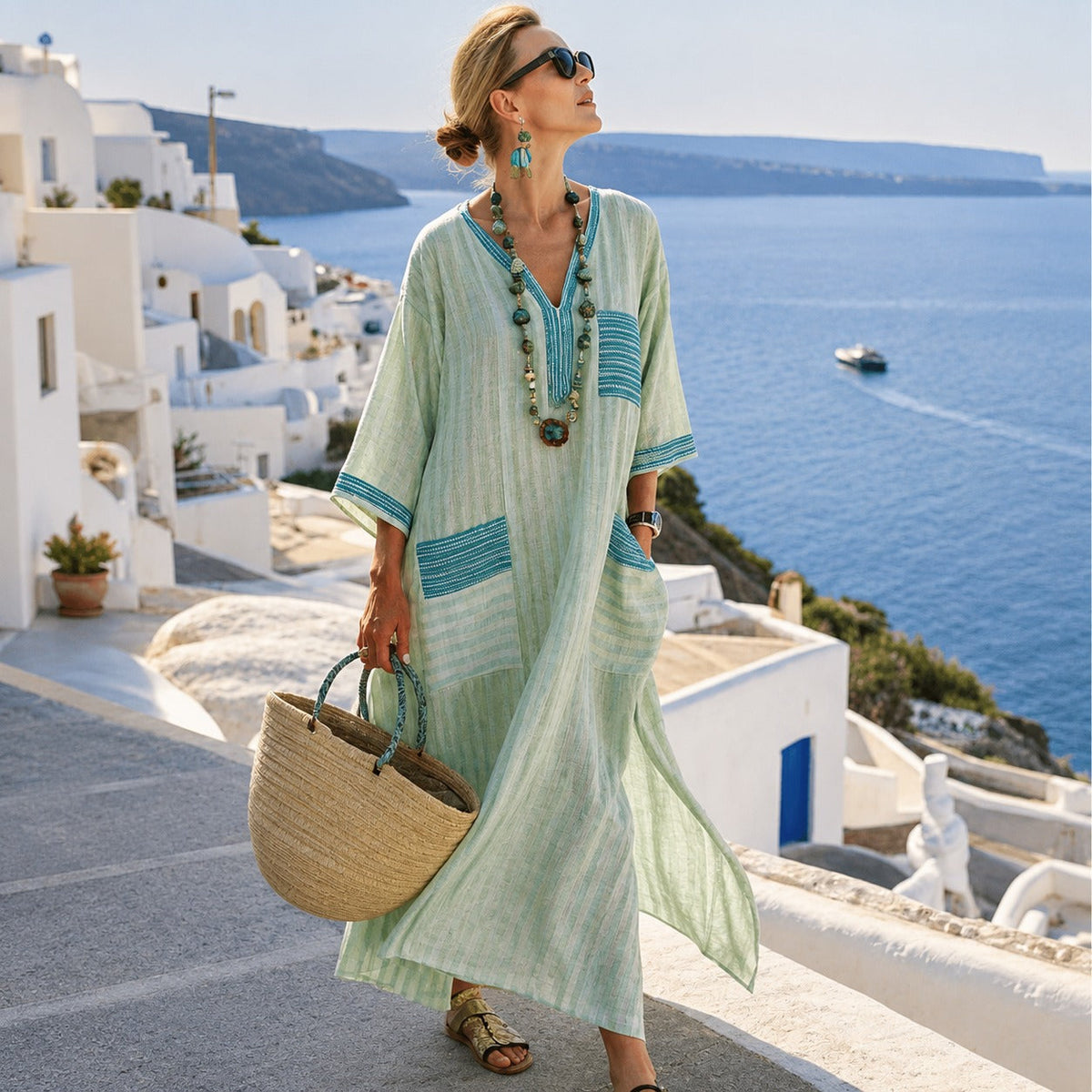 Aiza - Boho-Midikleid mit Muster