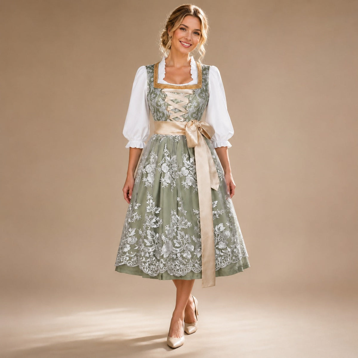 Kathleen - Schickes langärmeliges Ensemble für das Oktoberfest (Futter nicht enthalten)