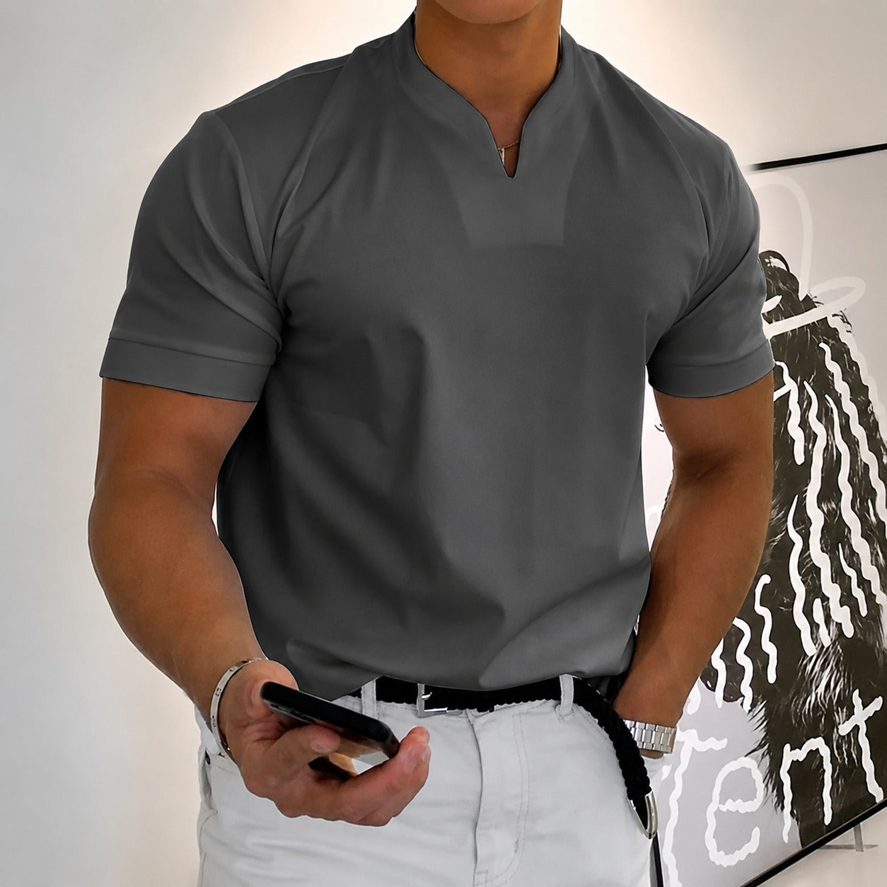 Jason - Herren-Trainingsshirt mit kurzen Ärmeln
