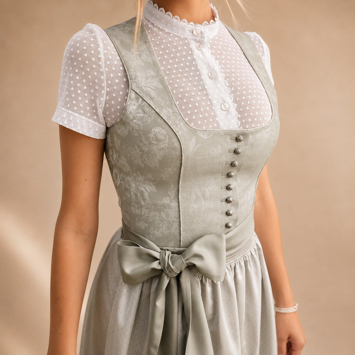 Cora - Klassisches Oktoberfestkleid mit Schleifenakzent (Futter nicht enthalten)