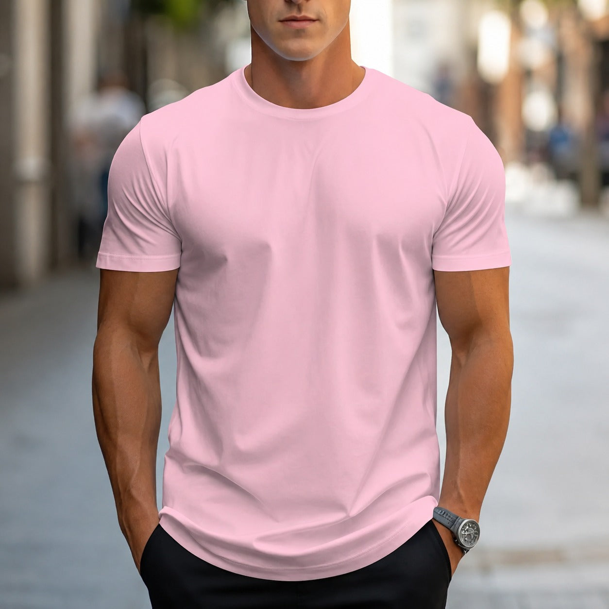 Owen - Klassisches, einfarbiges Herren-T-Shirt