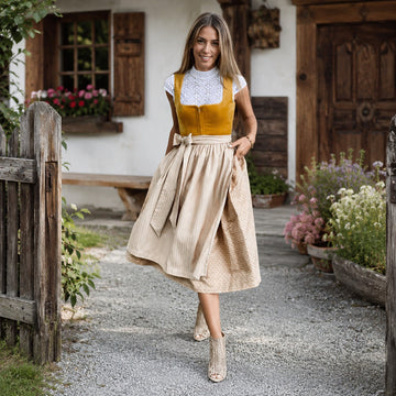 Jazmine - Klassisches Oktoberfestkleid mit kurzen Ärmeln (Futter nicht enthalten)