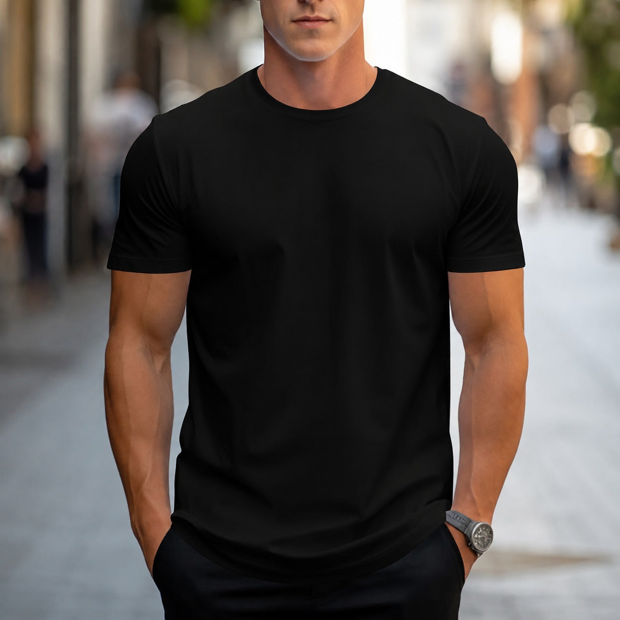 Owen - Klassisches, einfarbiges Herren-T-Shirt