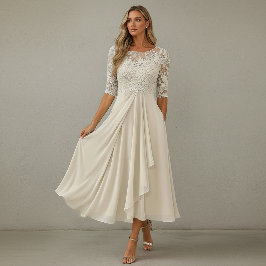 Yara - Stilvolles Chiffon-Midikleid