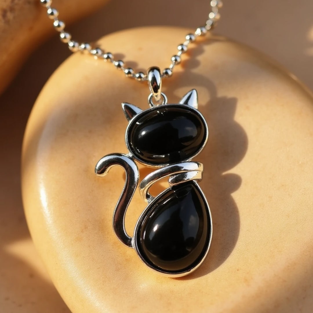 Mila – Katzenhalskette mit echtem Stein