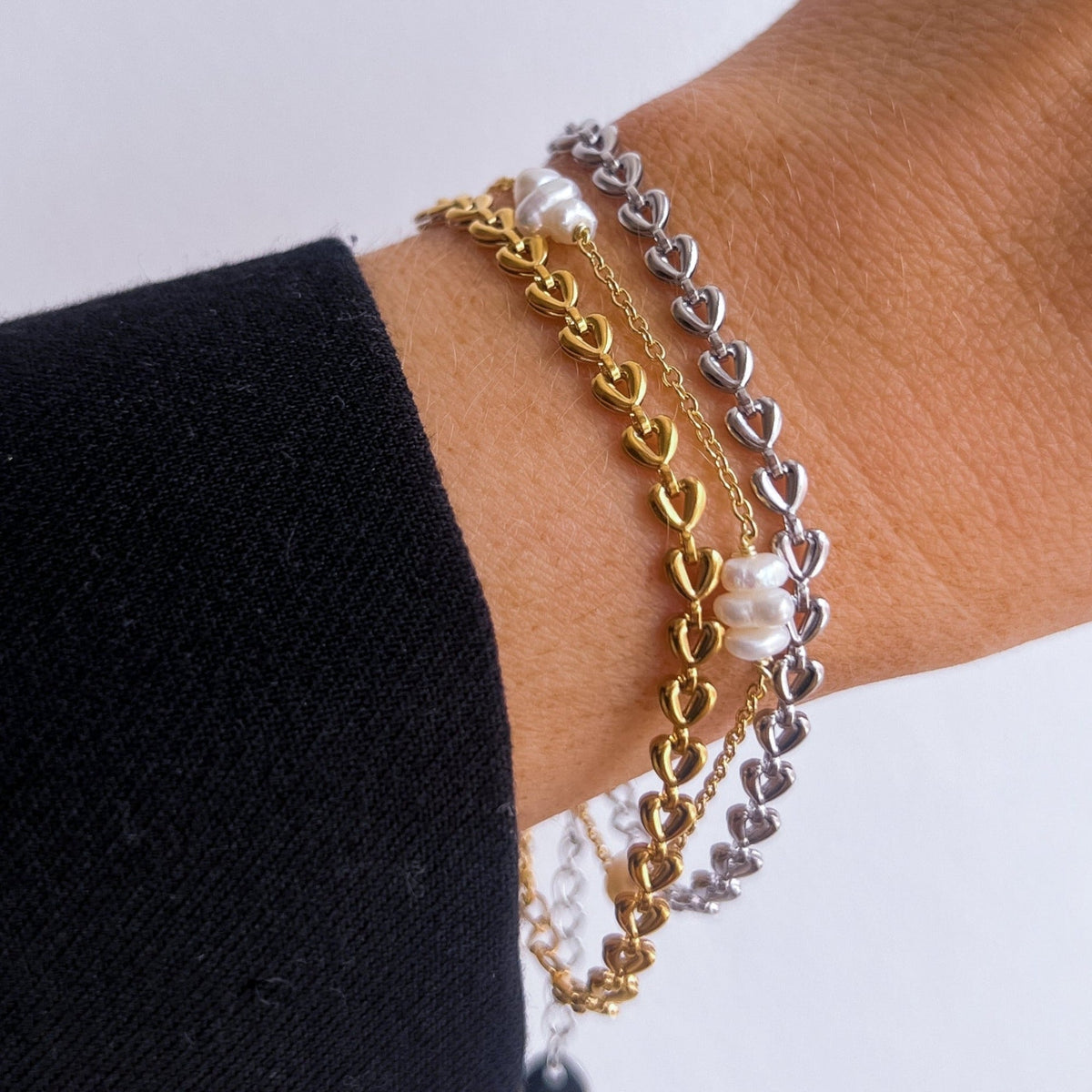 Kendra - Herz-Kettenarmband in Gold