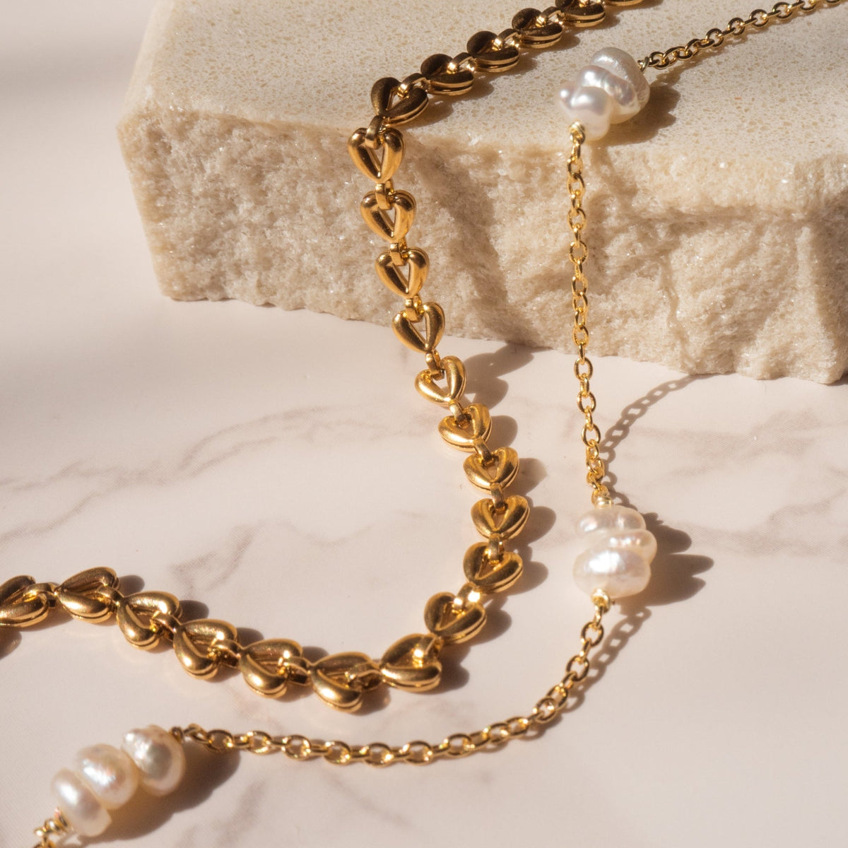 Kendra - Herz-Kettenarmband in Gold