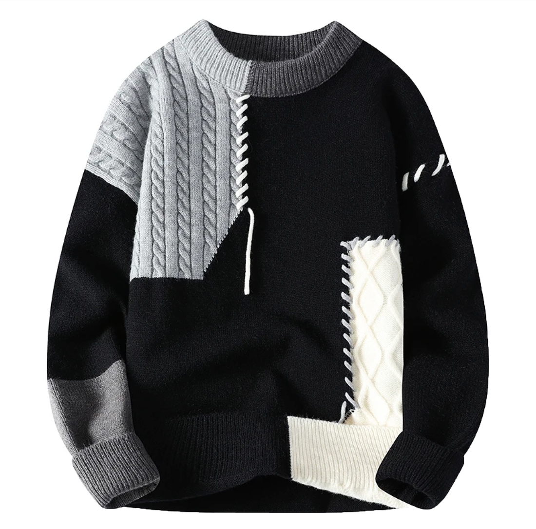 Timo – Herren-Patchwork-Strickpullover