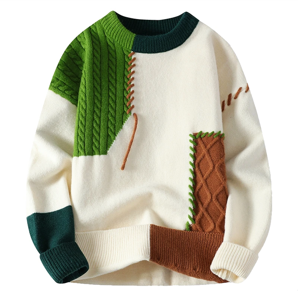 Timo – Herren-Patchwork-Strickpullover