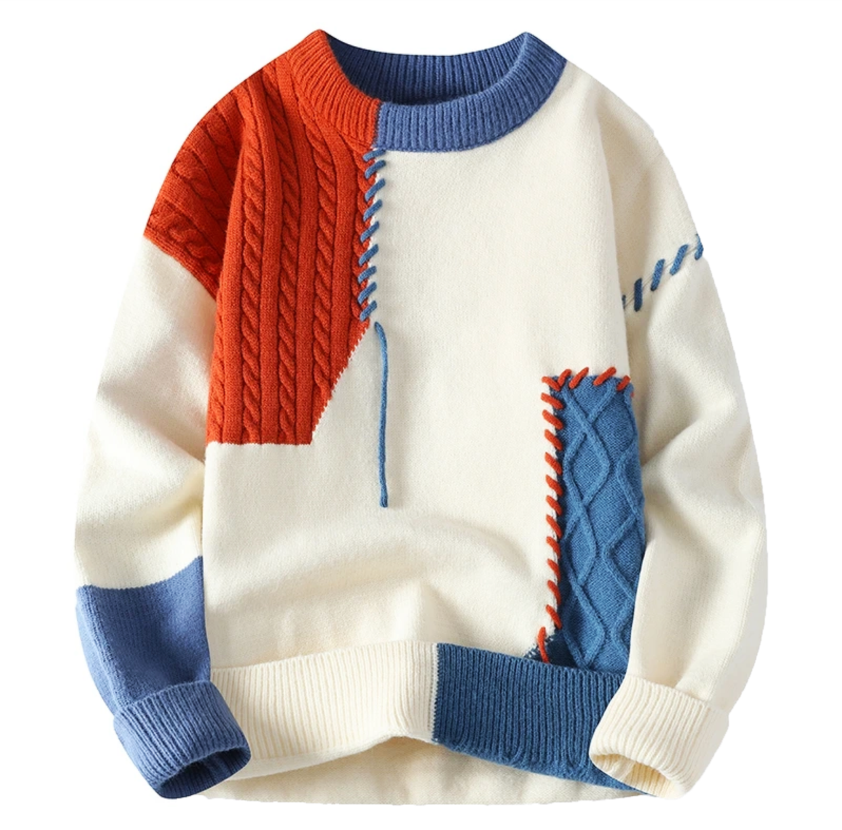 Timo – Herren-Patchwork-Strickpullover