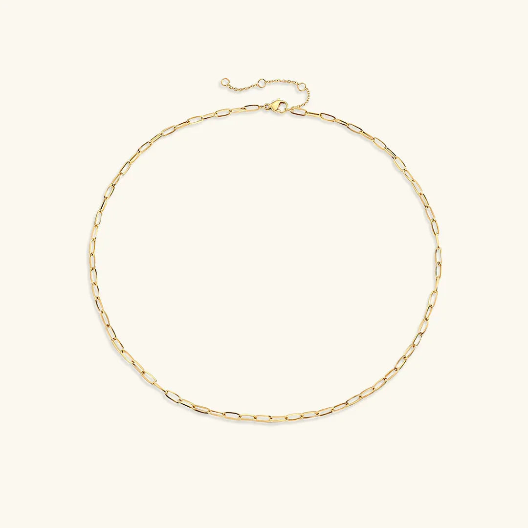 Nadia – Stilvolle goldene Paperclip-Halskette