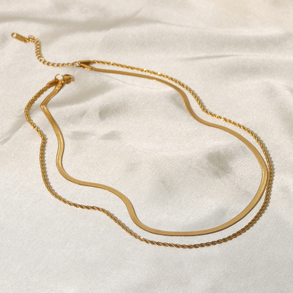 Doppelt gedrehte Kette - Kette mit goldenen Schichten