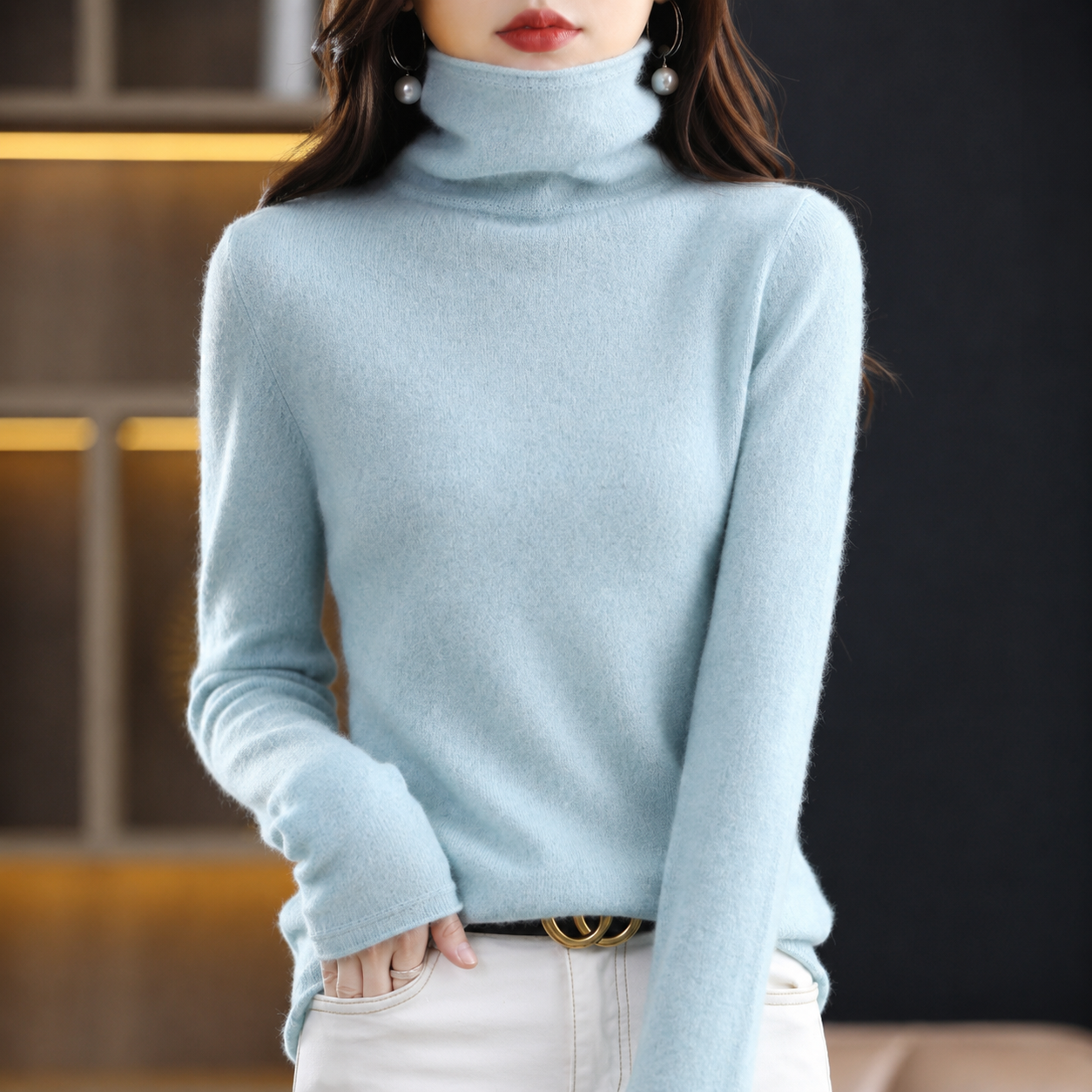 Akainu – Rollkragenpullover für Damen
