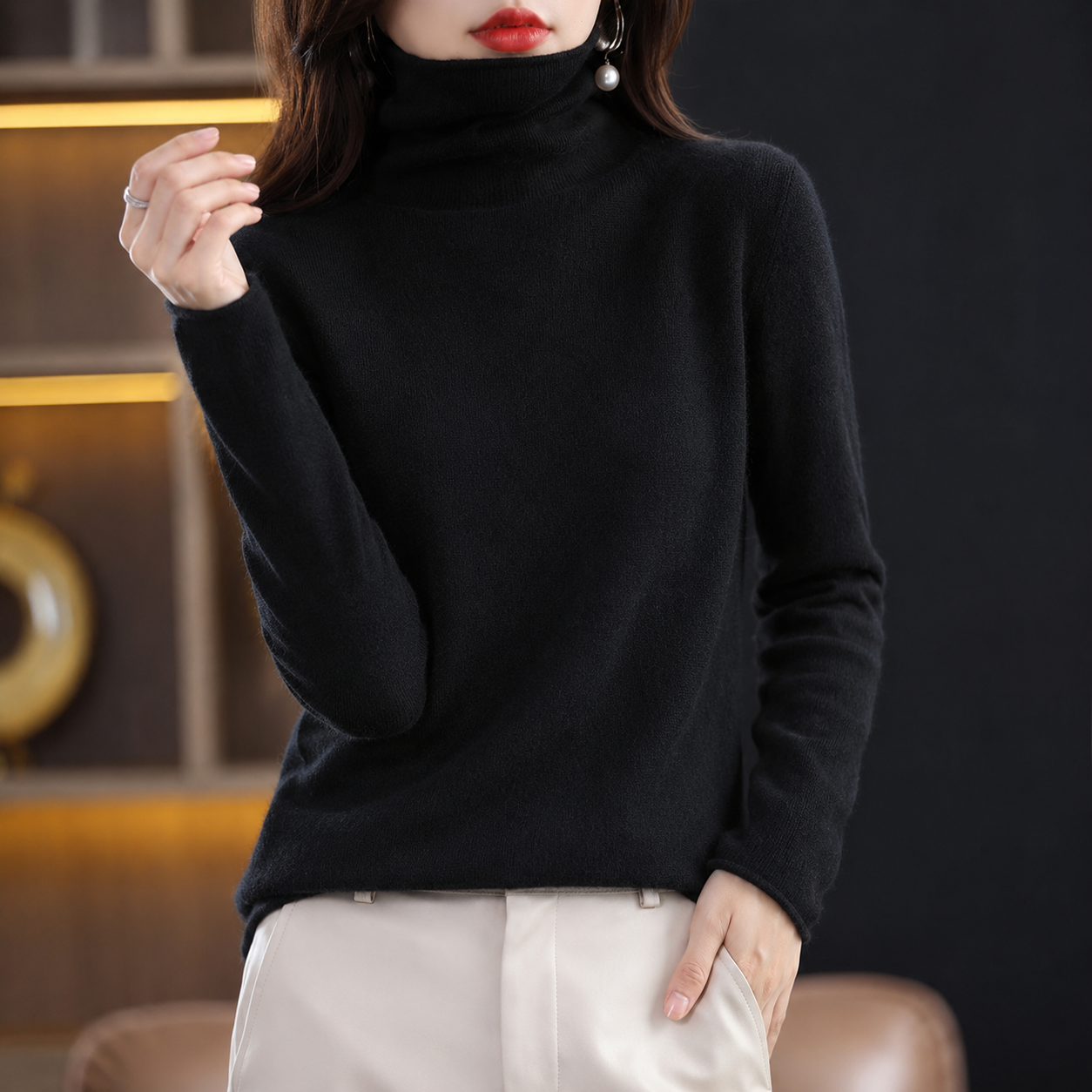Akainu – Rollkragenpullover für Damen