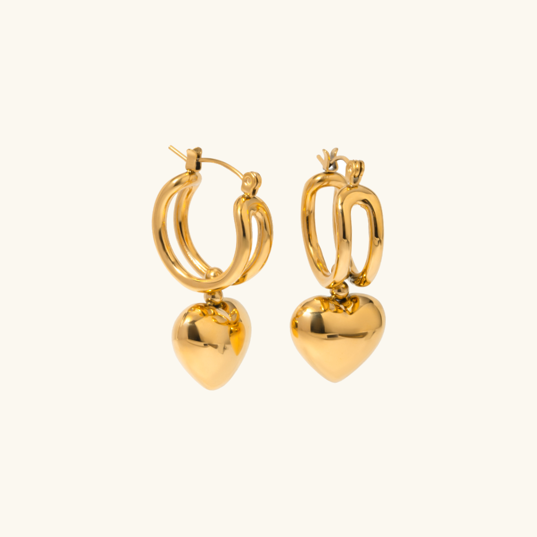 Audrey - Herzohrringe in Gold