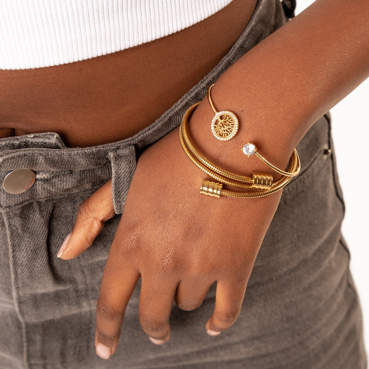 Angie – Armband mit geschwungenem Design in Gold