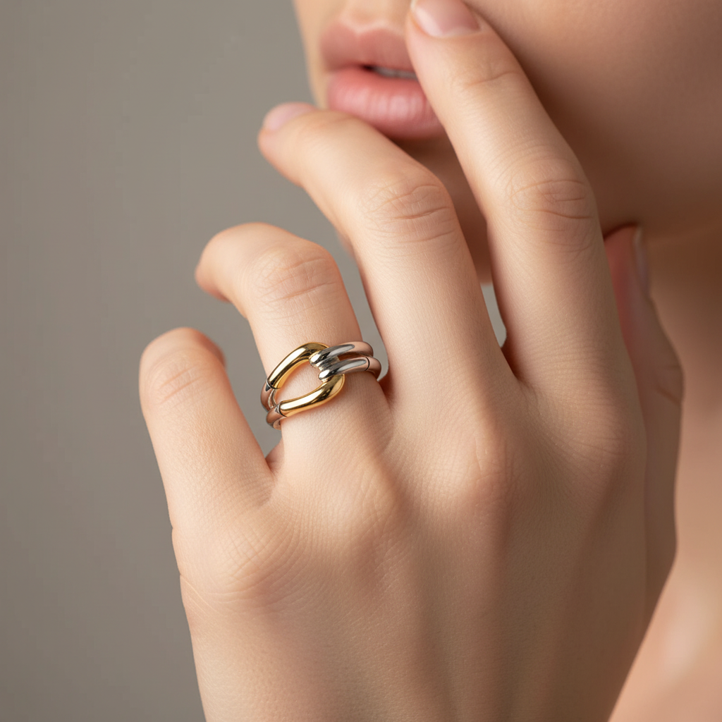 Althéa – Vintage-Ring mit Knotendesign in Gold und Silber