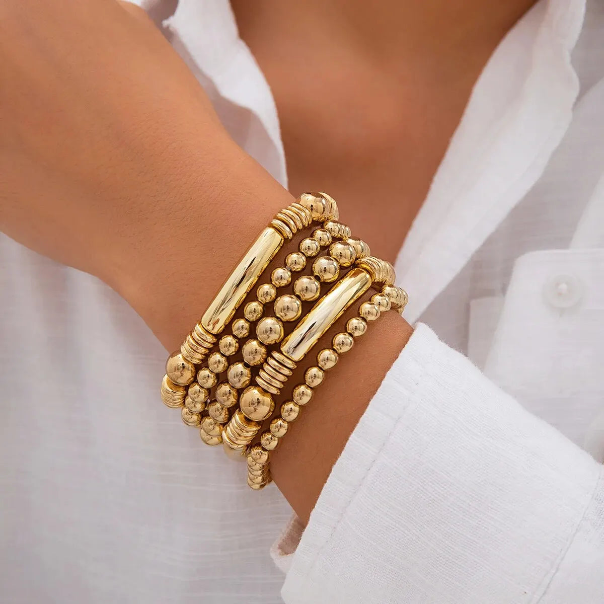 Mira – Set mit 5 stapelbaren Perlenarmbändern